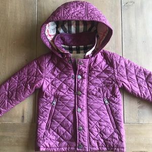 Burberry quilted purple jacket 2T